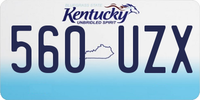 KY license plate 560UZX