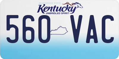KY license plate 560VAC