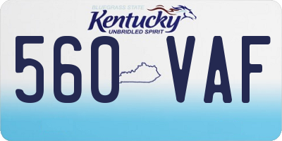 KY license plate 560VAF