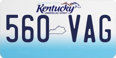 KY license plate 560VAG