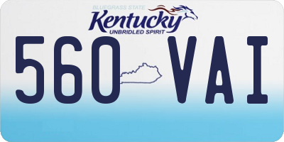 KY license plate 560VAI