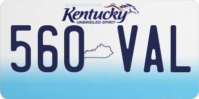 KY license plate 560VAL