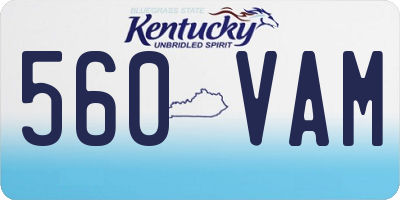 KY license plate 560VAM