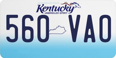 KY license plate 560VAO