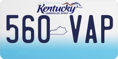 KY license plate 560VAP