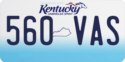 KY license plate 560VAS