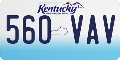 KY license plate 560VAV