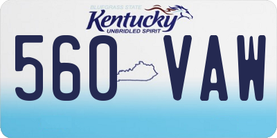 KY license plate 560VAW
