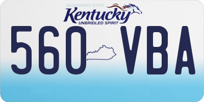 KY license plate 560VBA