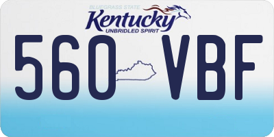 KY license plate 560VBF