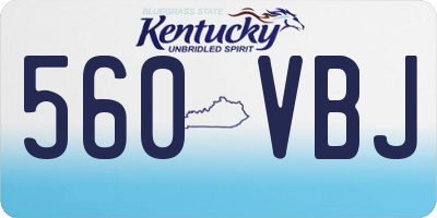 KY license plate 560VBJ