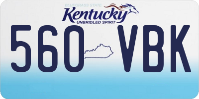 KY license plate 560VBK