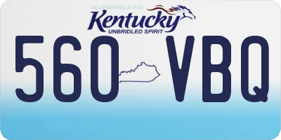 KY license plate 560VBQ