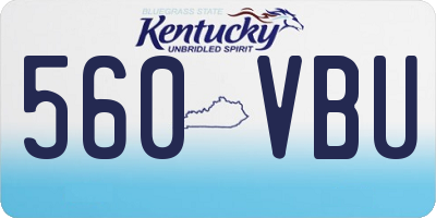 KY license plate 560VBU