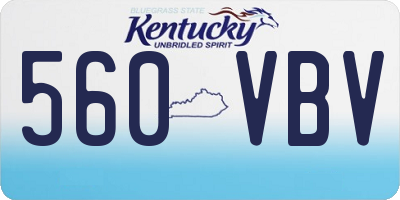 KY license plate 560VBV