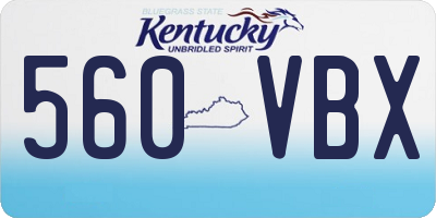 KY license plate 560VBX