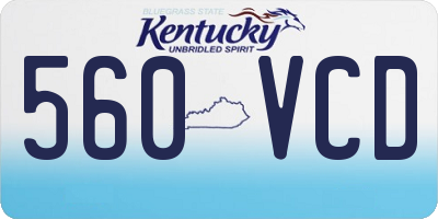 KY license plate 560VCD