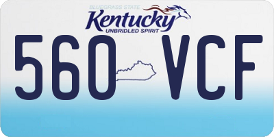 KY license plate 560VCF