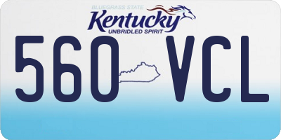 KY license plate 560VCL