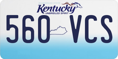 KY license plate 560VCS