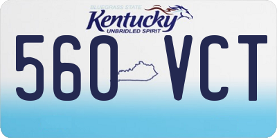 KY license plate 560VCT