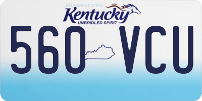 KY license plate 560VCU