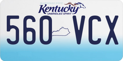 KY license plate 560VCX