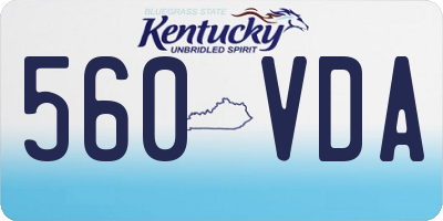 KY license plate 560VDA