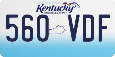 KY license plate 560VDF