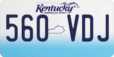 KY license plate 560VDJ