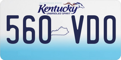 KY license plate 560VDO