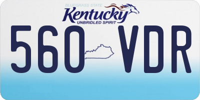 KY license plate 560VDR