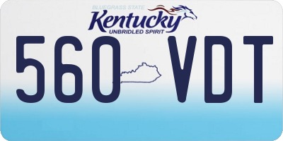 KY license plate 560VDT