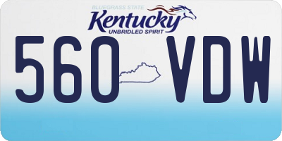 KY license plate 560VDW