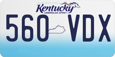 KY license plate 560VDX