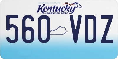 KY license plate 560VDZ