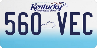 KY license plate 560VEC
