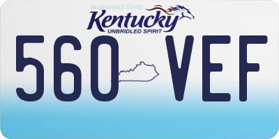 KY license plate 560VEF
