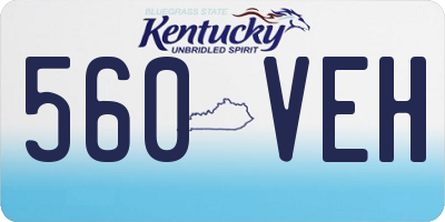 KY license plate 560VEH