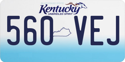 KY license plate 560VEJ