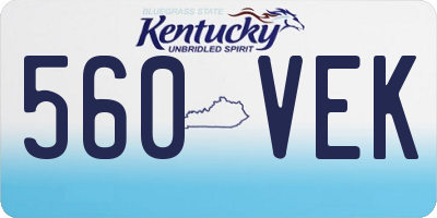 KY license plate 560VEK