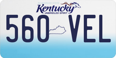 KY license plate 560VEL