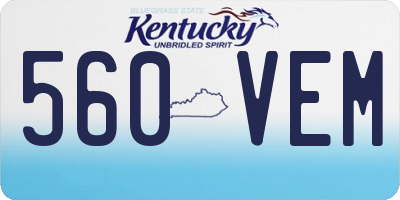 KY license plate 560VEM