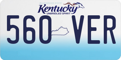 KY license plate 560VER