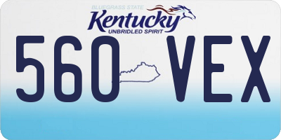 KY license plate 560VEX