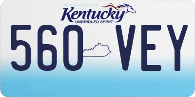 KY license plate 560VEY