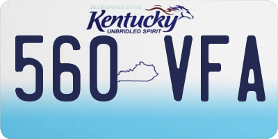 KY license plate 560VFA