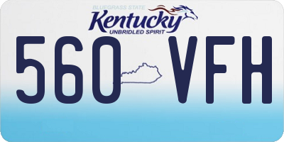 KY license plate 560VFH