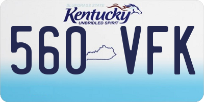 KY license plate 560VFK