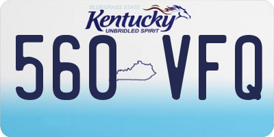 KY license plate 560VFQ